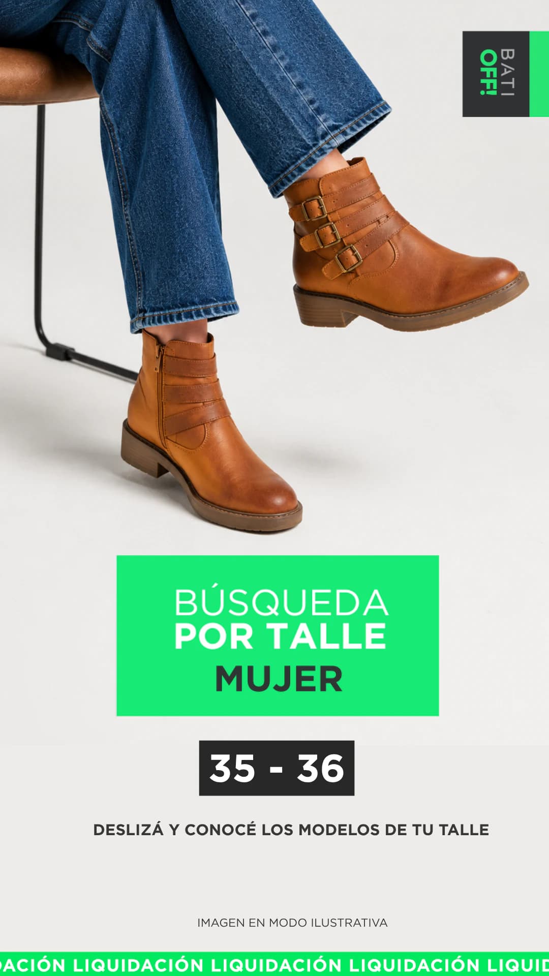 Historia de búsqueda por talle: botas suela para los talles 35 y 36